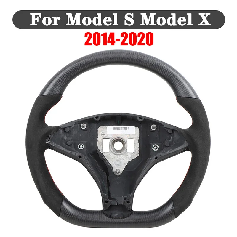 

For Tesla Model S Model X 2014-2020 Sport Steering Wheel Alcantara Nappa Leather Carbon fiber Steering Wheel