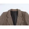 TRAF ZR Femme 2024 Casual Suit Women's Checked Blazer Featuring Notched Lapel Collar Long Sleeves Outerwears with Buttoned Cuffs 4