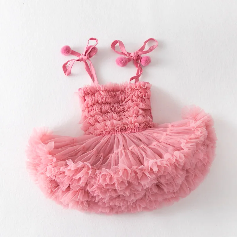 Baby Girl Dress Fluffy Mesh Halter TUTU Cake Dress Birthdays Clothes for Girls girls dress baby girl dress