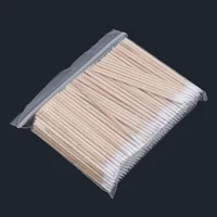 100/300 PCS/Ear Care Clean Wood Handle Pointed Tip Head Cotton Semi Permanent Eyebrow Eyelash Tattoo Thread Beauty Makeup Remove 2