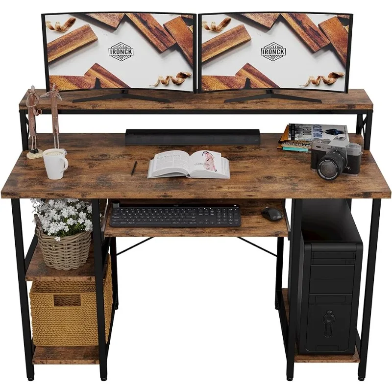 

IRONCK HK-CD-10A Computer Desk, 47 inches, Vintage Brown