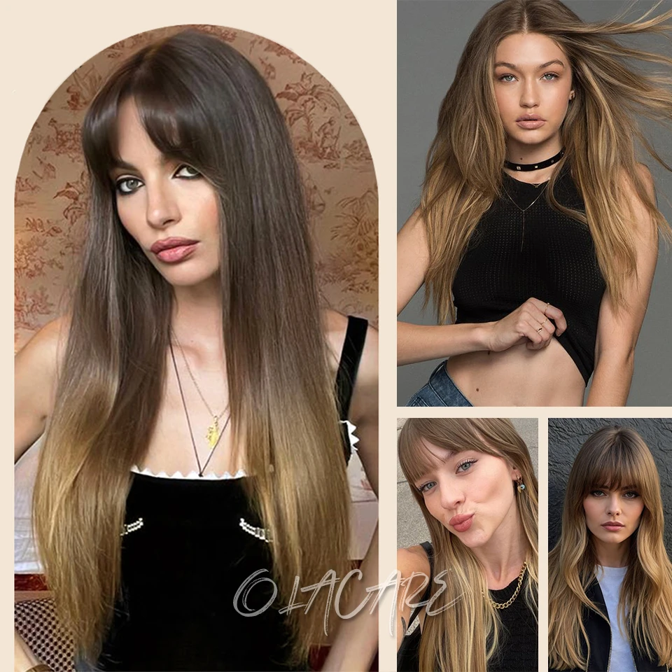 Curly Wavy Omber Brown Blonde Synthetic Hair Extensions