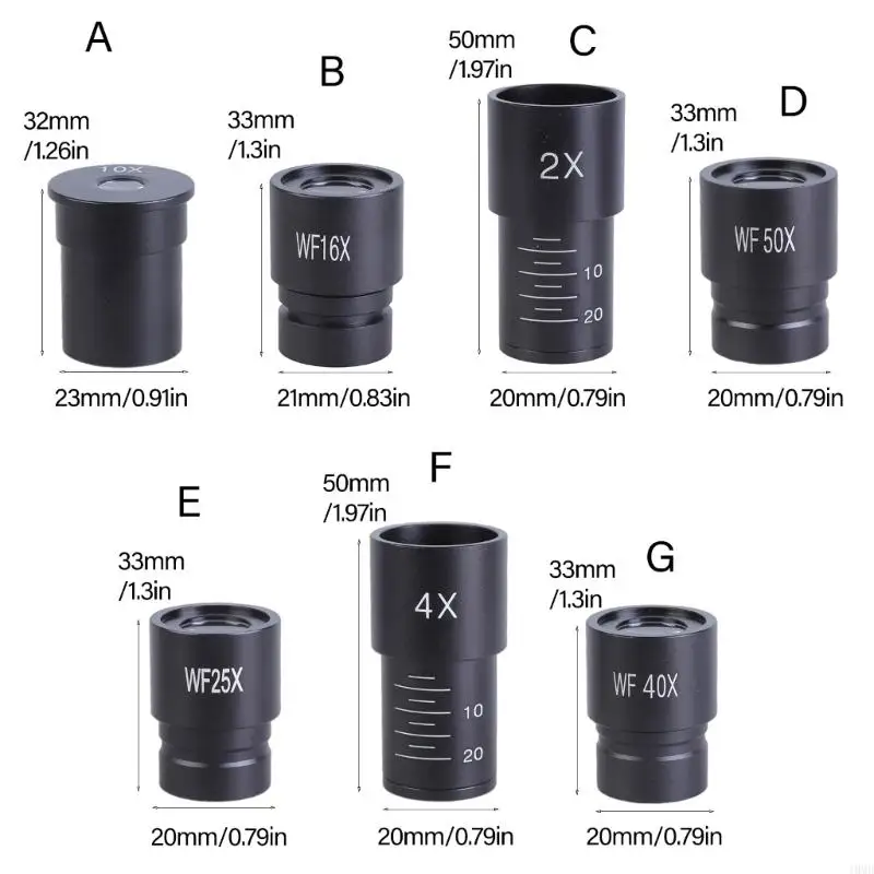 23.2mm Mount Port Ocular Lens/Barlow Lens for Microscope Wide Angles Ocular Lens