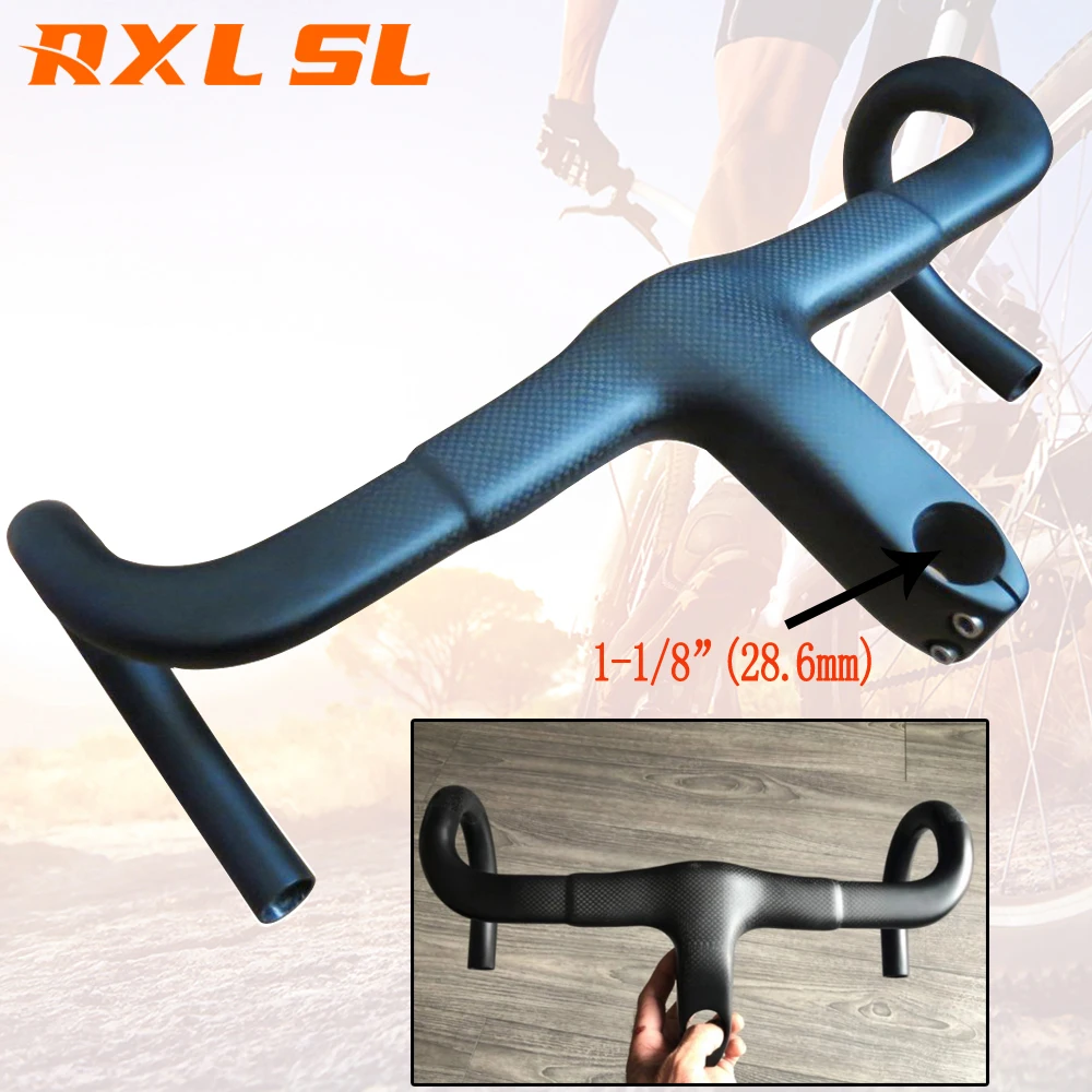 Integrated Carbon Road Handlebar With Stem 28.6mm Gravel Racing Handle ...