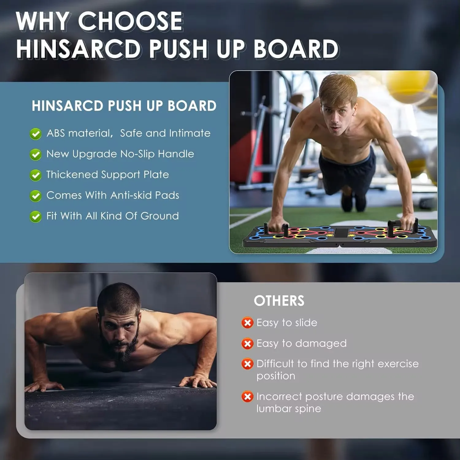 Portable Multifunctional Push-up Board Set With Handles Foldable Fitness Equipment For Chest Abdomen Arms And Back Training folding push up board push up board