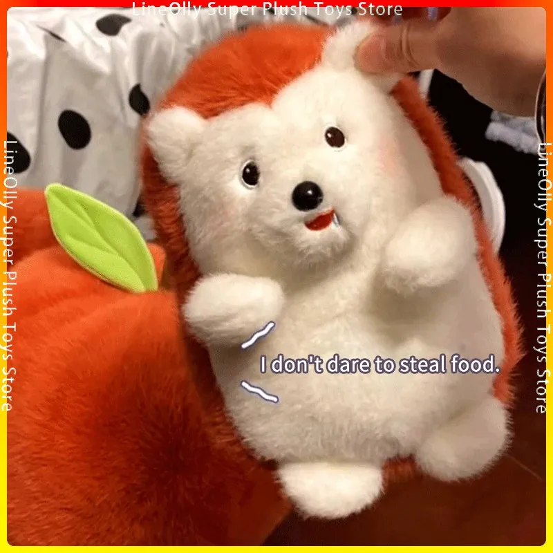 New Creative Red Hedgehog Apple Plush Toys Cute Stuffed Animal Soft Cartoon Hedgehog Doll Sofa Cushion Baby Pillow for Kids Gift
