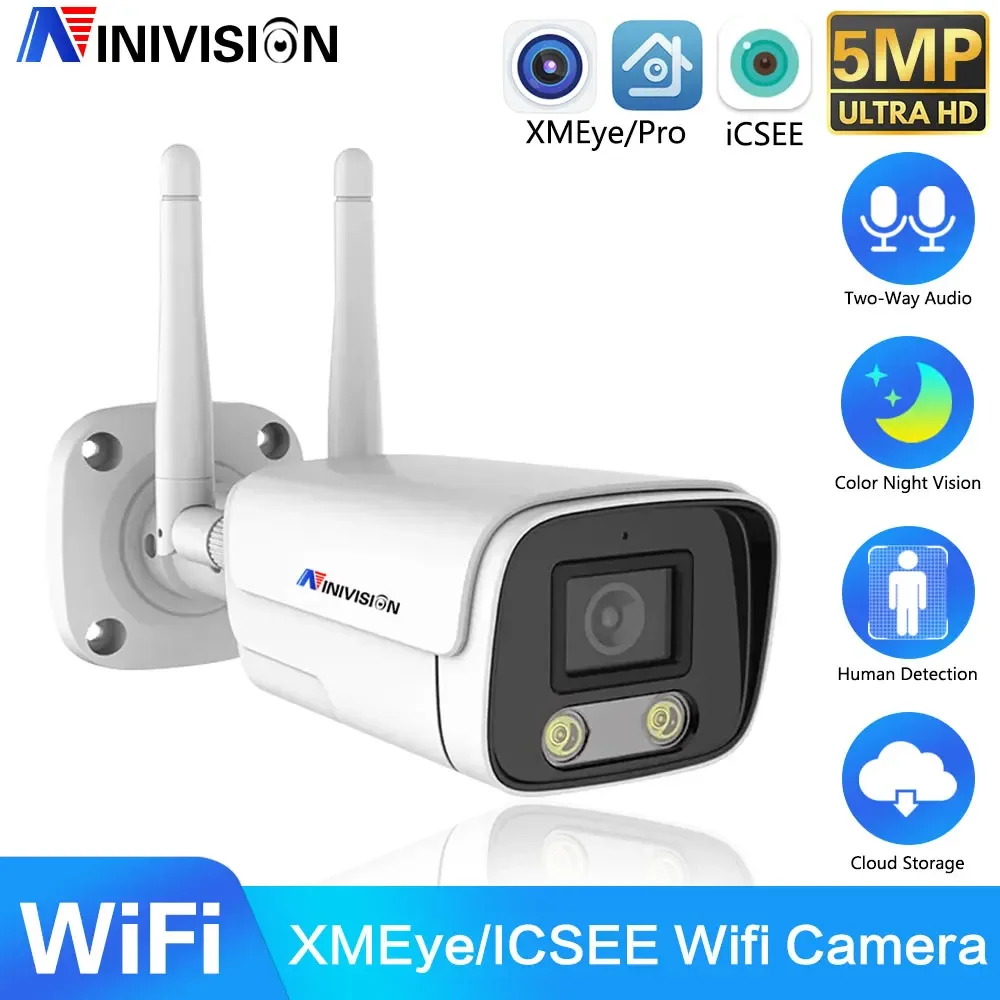 Wifi Ip Camera Security Icsee Videosorveglianza Xmeye Camera Cctv Wireless Audio Outdoor Indoor Color Night Vision Hd 3Mp 5Mp