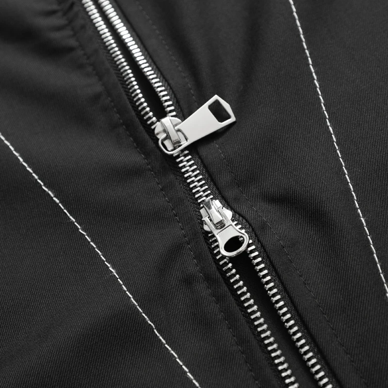 2023 summer new shirts men  wind diablo niche popular logo ins two-way zipper loose shirts with short sleeves 6