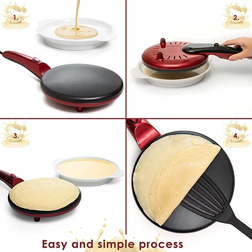 Electric Crepe Maker 220V Electric Crepe Maker Pizza Pancake Machine Non-Stick Griddle Baking Pan Cake Machine Kitchen Appliance Cooking Tools