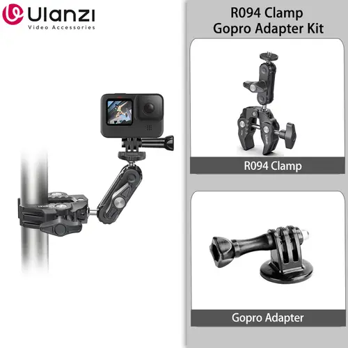 Ulanzi R094 Metal Super Clamp with Double Ball Head Magic Arm Clamp with 1/4" 3/8" Hole for DSLR Camera Monitor Light Mic Mount - Image 9
