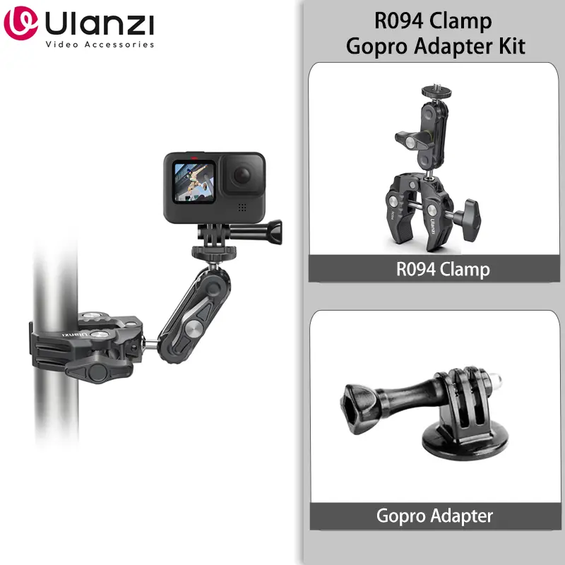 Ulanzi R094 Metal Super Clamp with Double Ball Head Magic Arm Clamp with 1/4" 3/8" Hole for DSLR Camera Monitor Light Mic Mount - Image 9
