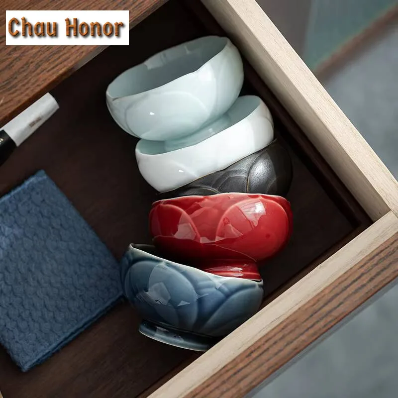 Japanese Style Five Color Tea Cup Ceramic Kung Fu Tea Cup Tea Bowl Large Home Master Cup Personal Single Cup 5 Cup Gift Box Set