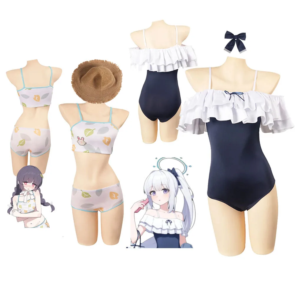 

Anime Game Blue Archive Cosplay Fantasia Kasumizawa Miyu Tsukiyuki Miyako Costume Sexy Summer Swimsuit Adult Women Halloween