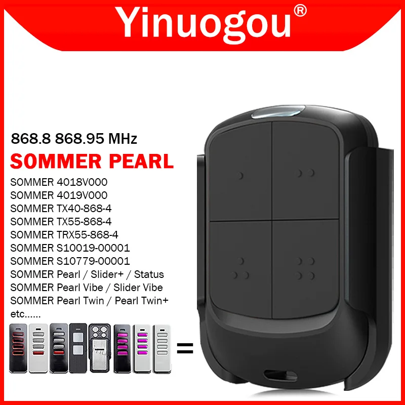 Sommer Émetteur Portable Pearl Twin TX55-868-4 Télécommande 2 Canaux Avec 2 Boutons