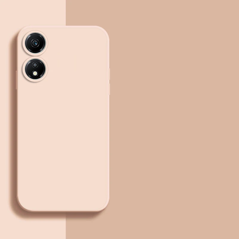 AQGG Custodia + Vetro Temperato per Honor X5 Plus (6.56) Cover Case Black TPU Morbido Silicone Bumper -Protezioni per Lo Schermo - Rosa Nera
