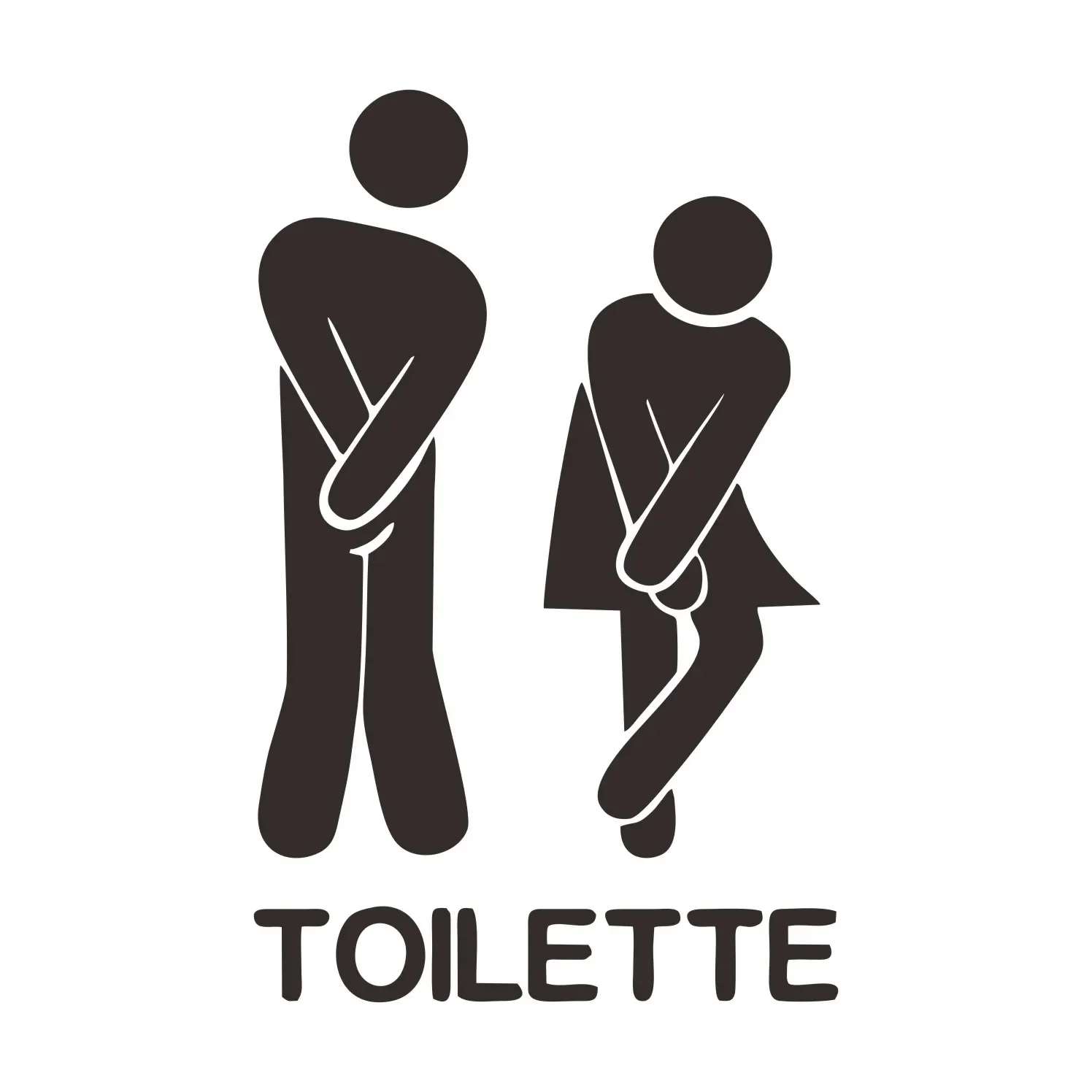 

Car Sticker New Design French Wall Sticker Funny Toilet Entrance Sign Sticker for French Home Toilet Decoration