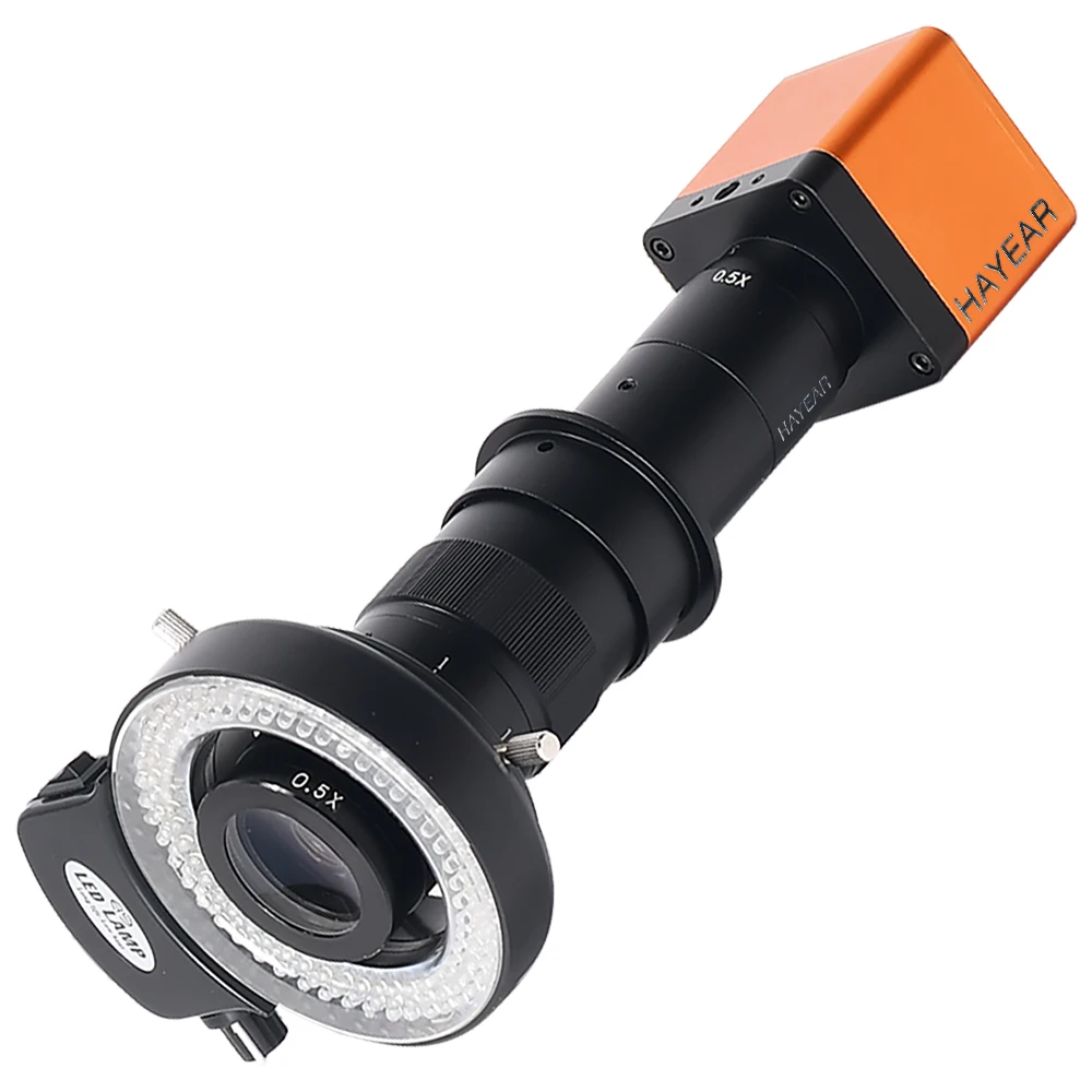 HAYEAR 34MP 2K 전자 디지털 현미경(납땜용) 1080P HDMI USB 산업용 카메라 180X 300X 렌즈 브래킷 리모컨