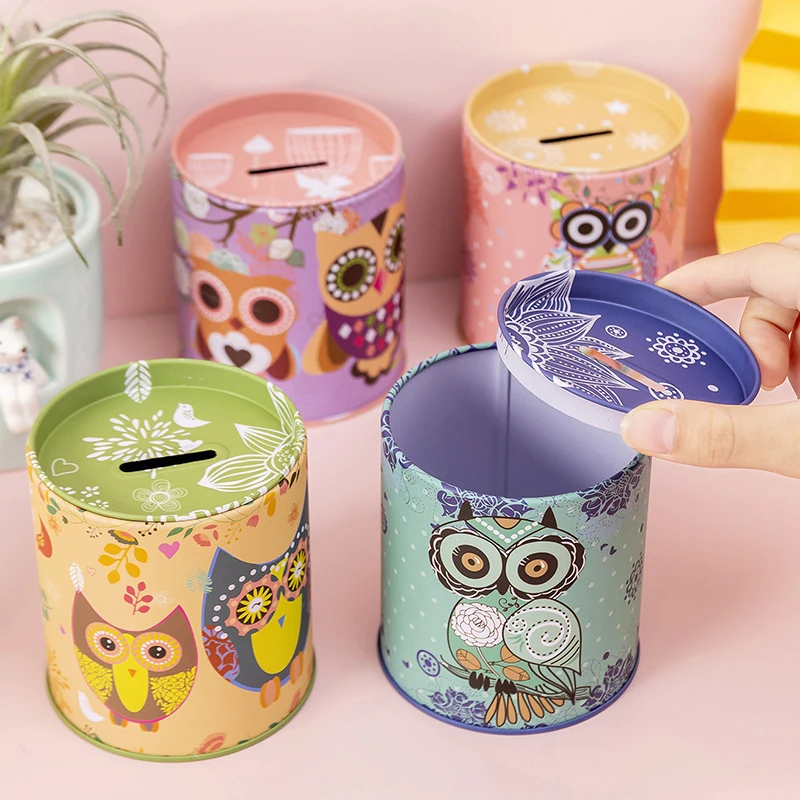 Owl-Themed Metal Piggy Bank and Jewelry Organizer - Cute Home Decor & Stylish Savings Solution