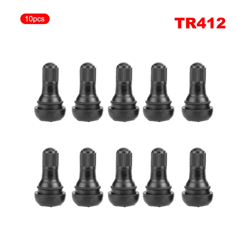 

New 10Pcs Universal TR412 Snap-in Rubber Car Vacuum Tire Tubeless Tyre Valve Stems For Auto Motorcycle ATV Wheel Accessories