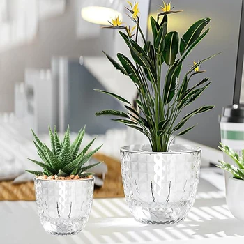 Hydroponic Plant Vase with Cotton Rope Plastic Creative Flowerpot Lazy Self Watering Vase Plant Pot for Home Garden Decoration 1