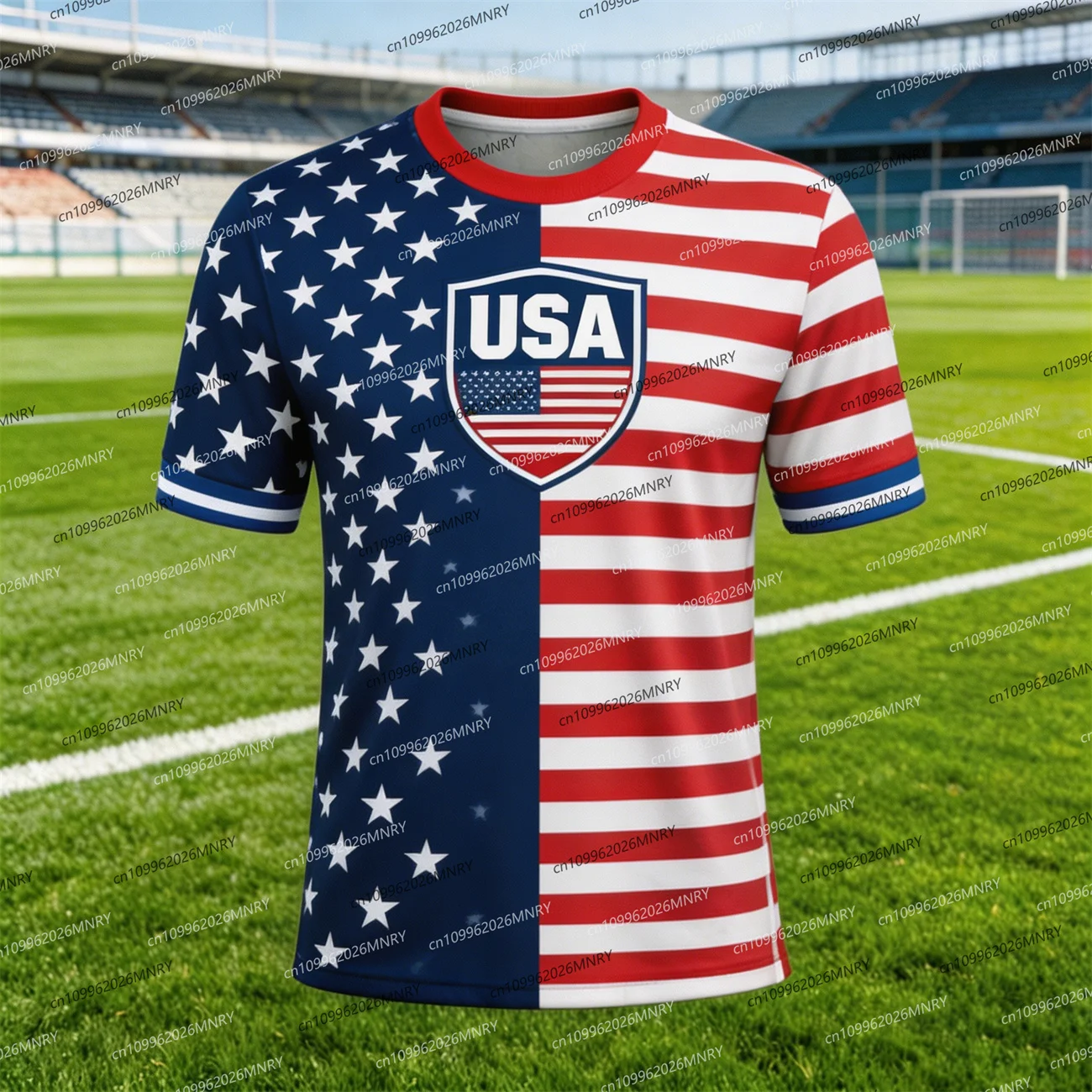 2026 Amerika-Flaggen-Emblem T-Shirt Herren T-Shirt Amerikanisches Fußballtrikot T-Shirts für Männer Modische Herrenbekleidung USA Trikot Fan-Trikot