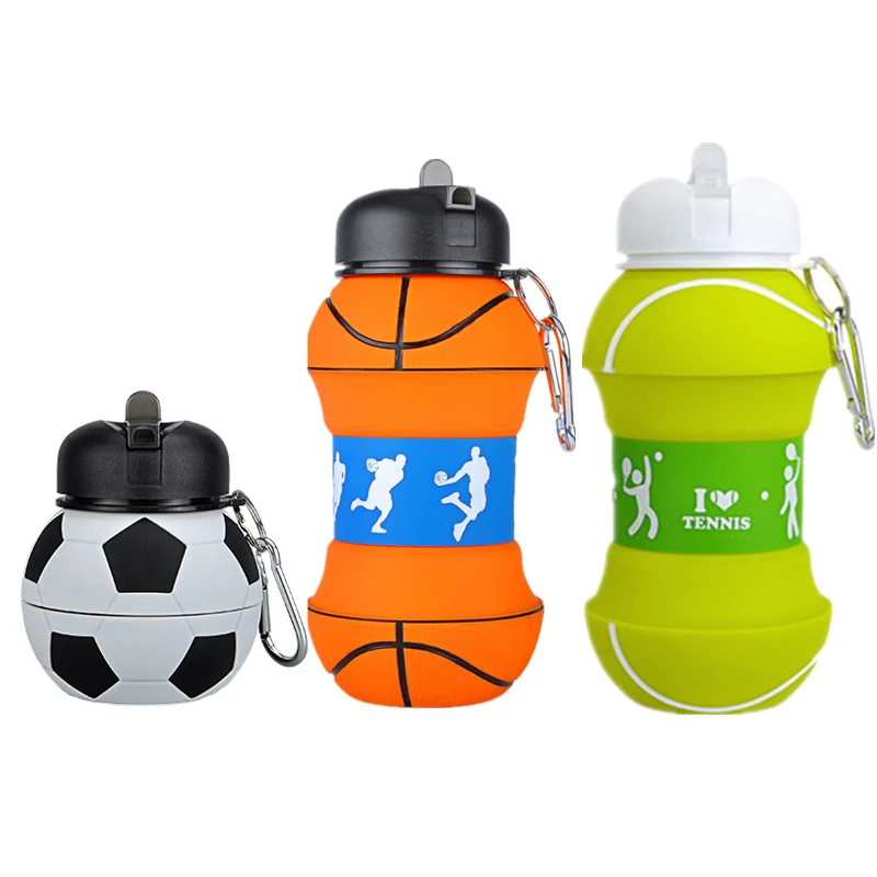 550 ML Portable Healthy Material Folding Football Water Bottle Eco