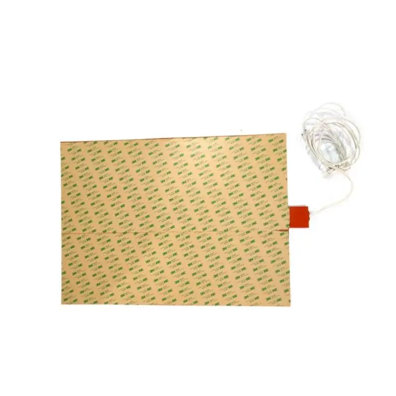 5V 12V 24V 110V 220V Electric Silicone Rubber Heating Pad 3M Adhesive Sticker Heater Plate Mat Middle Protrude Bulge Output Wire 2