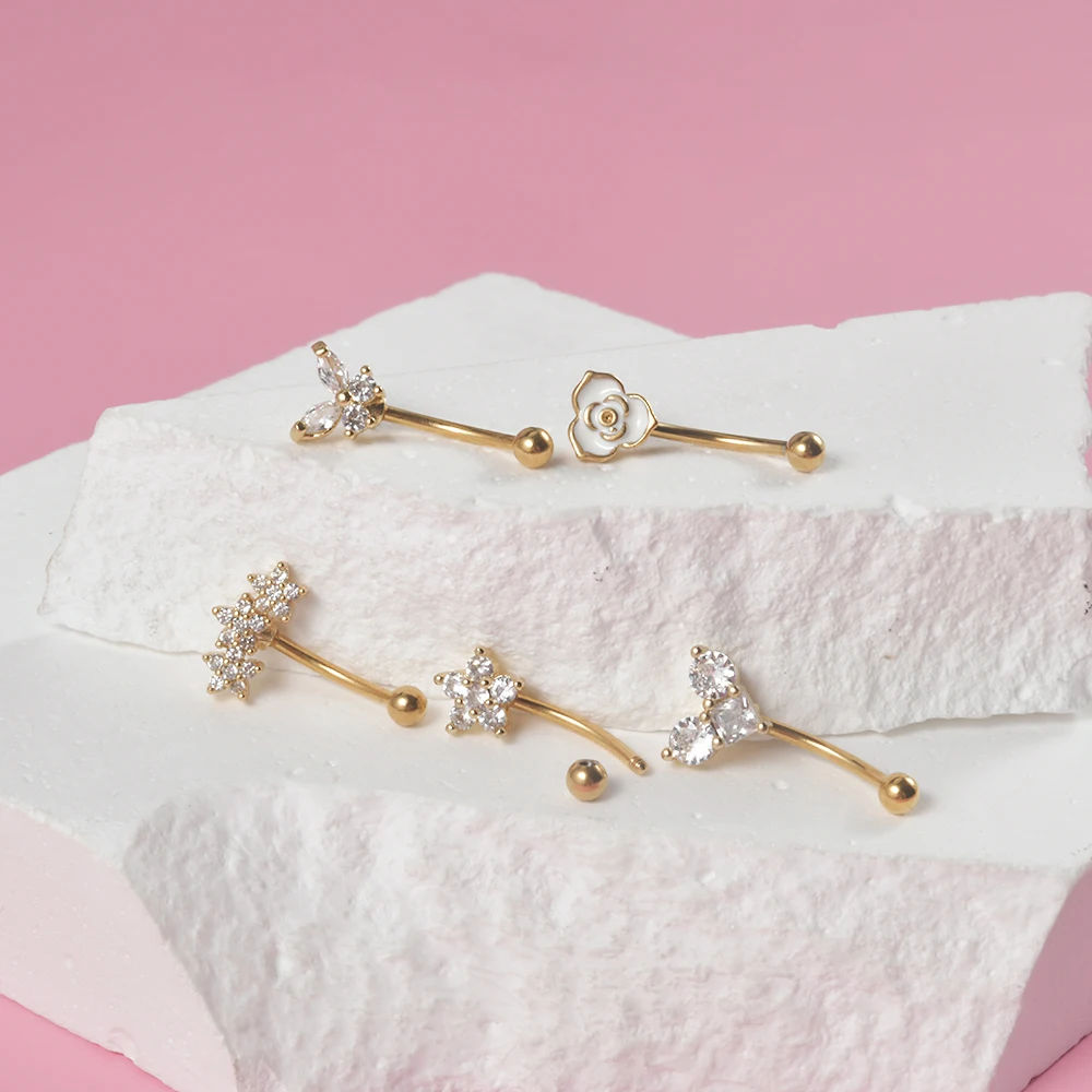 10 Bijoux De Piercing 16G - Anneaux Sourcil, Rook, Daith - Acier Inoxydable 316L - Pour Femme