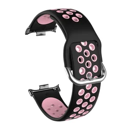 Silicone Sport Strap Smart Watch Bracelet Wristband Accessories (Black Pink)