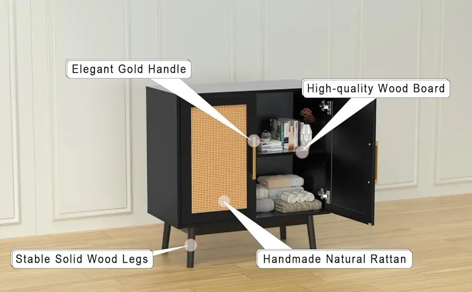 black rattan cabinet
