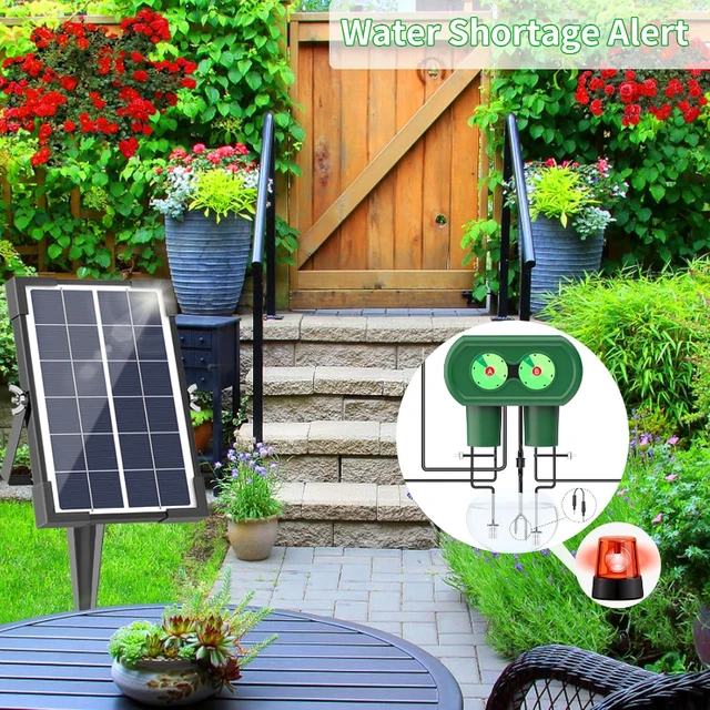 Système d'irrigation solaire, kit d'irrigation goutte-à-goutte à double pompe de type divisé, dispositif d'arrosage simple pour jardin et cour d'extérieur 5