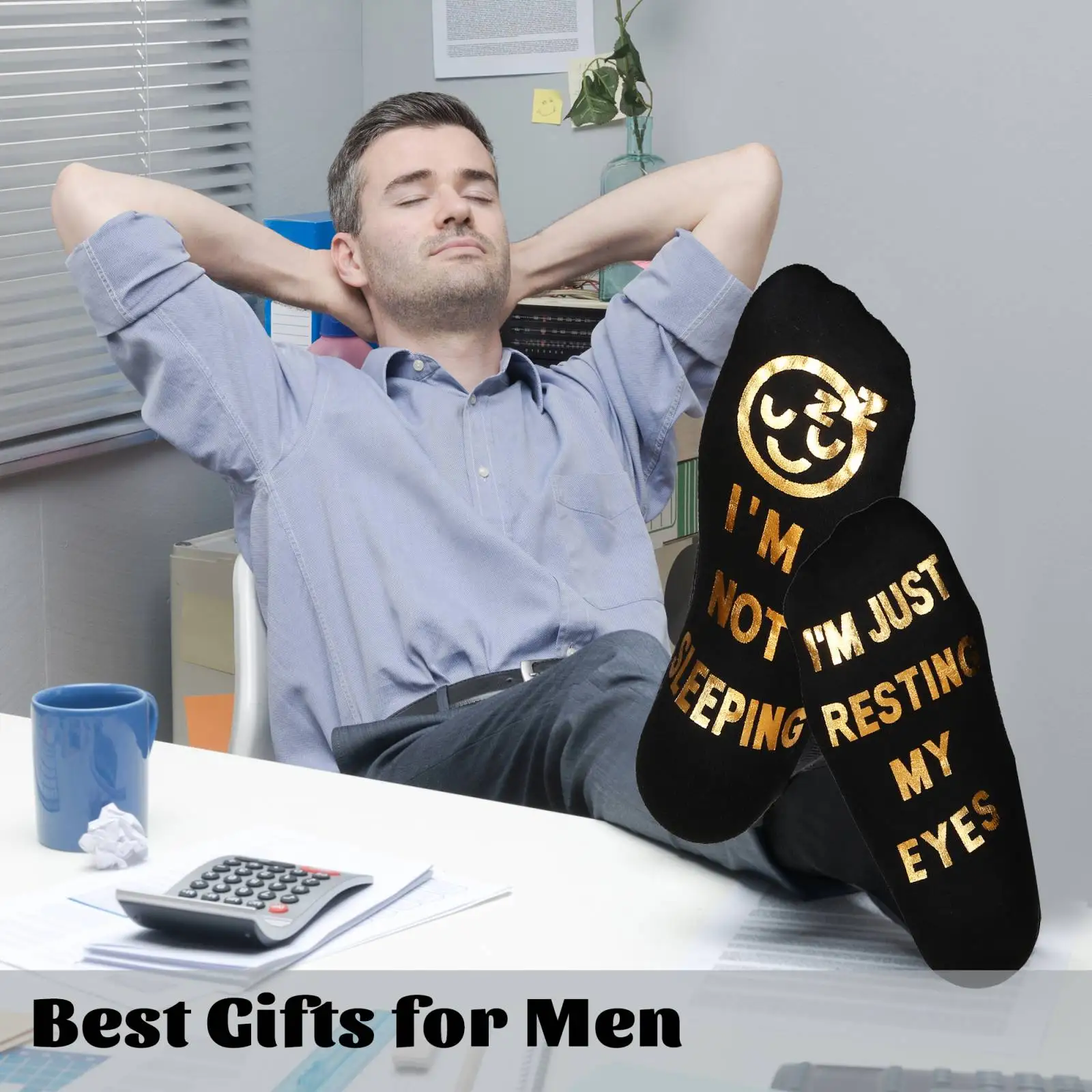 Funny Sock Mens Birthday Gifts for Dad Grandpa Husband Papa Fathers Day Christmas Valentines Thanksgiving New Year Idea