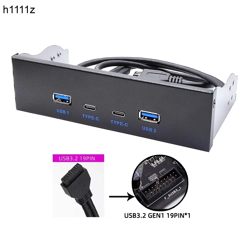 Painel Frontal para pc Usb tipo c Portas Usb 3.0 Adaptador Hub Chip Gl3523 Usb 3.2 Gen 5gbps para 5.25 Cd-rom Drive Bay