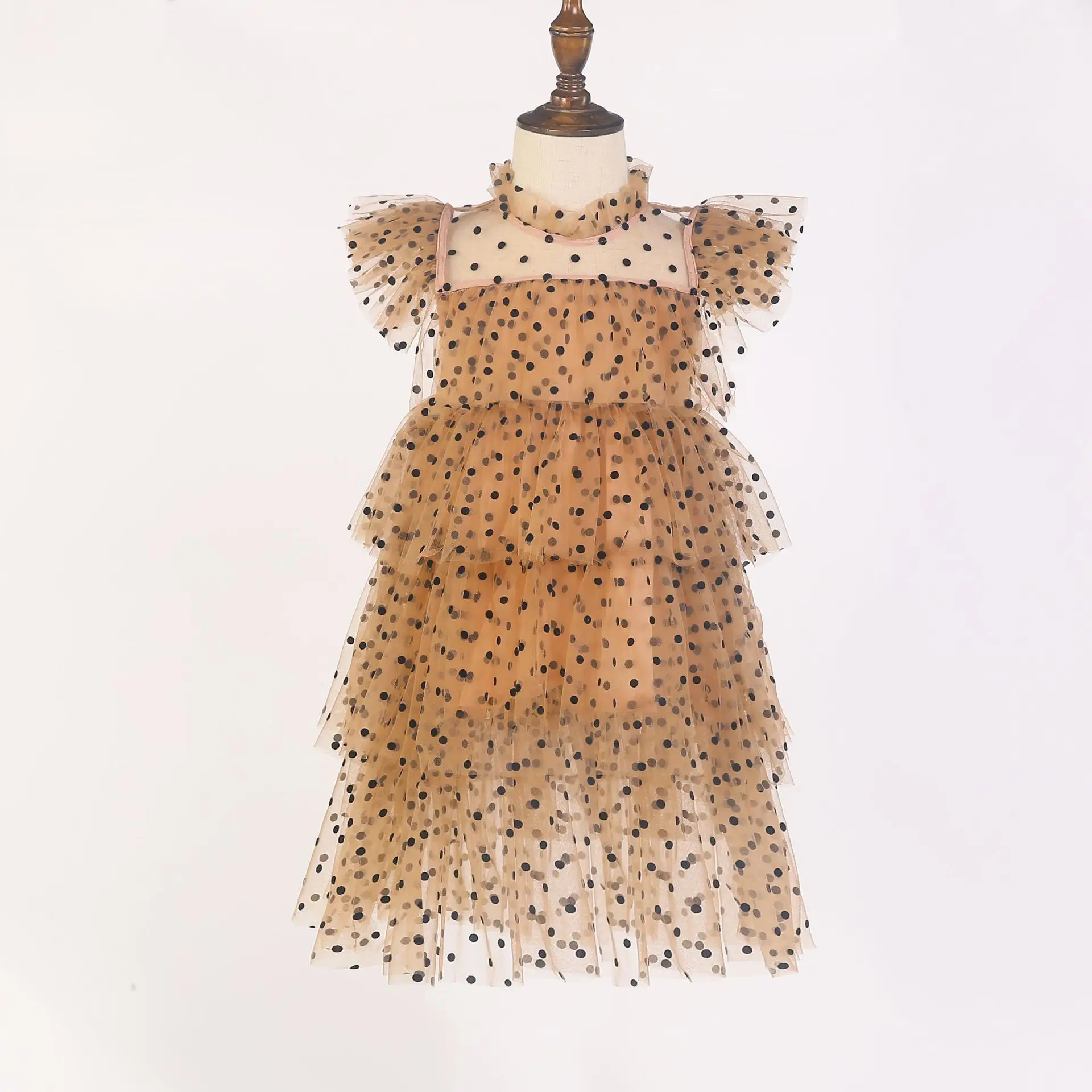 2025 New Girls Dress Stars Sequins Layered Dress Kids