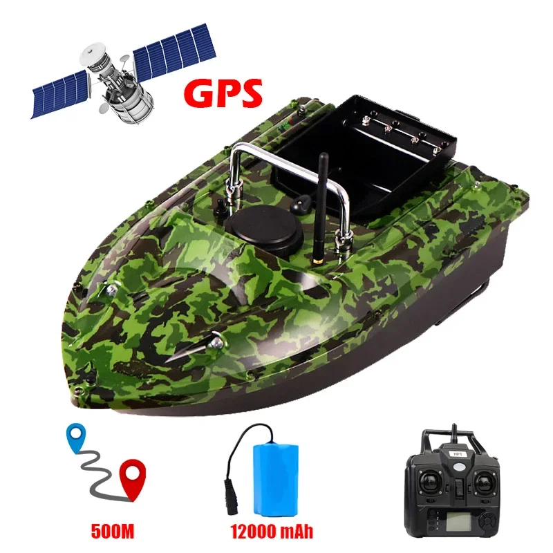 D16B GPS Remote Control Fishing Bait Boat Fish Finder 2kg Feed Loading 500m  Remote Control Fishing Bait Boat RC Boat