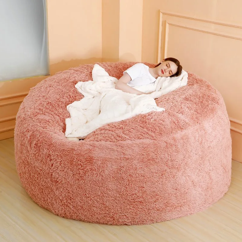 XXL Luxury Blush Pink Sheepskin Bean Bag – Joshua Interiors