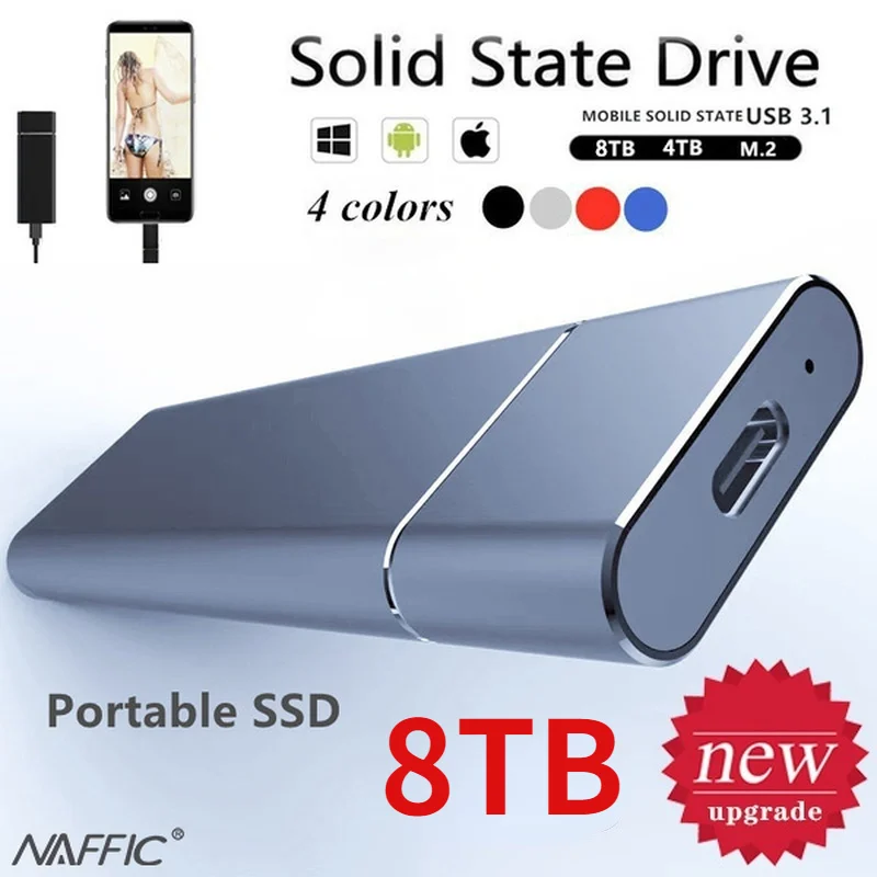 Новый высокоскоростной внешний жесткий диск Mini 8 ТБ 4 накопитель M.2 USB 3. 0 Type-C
