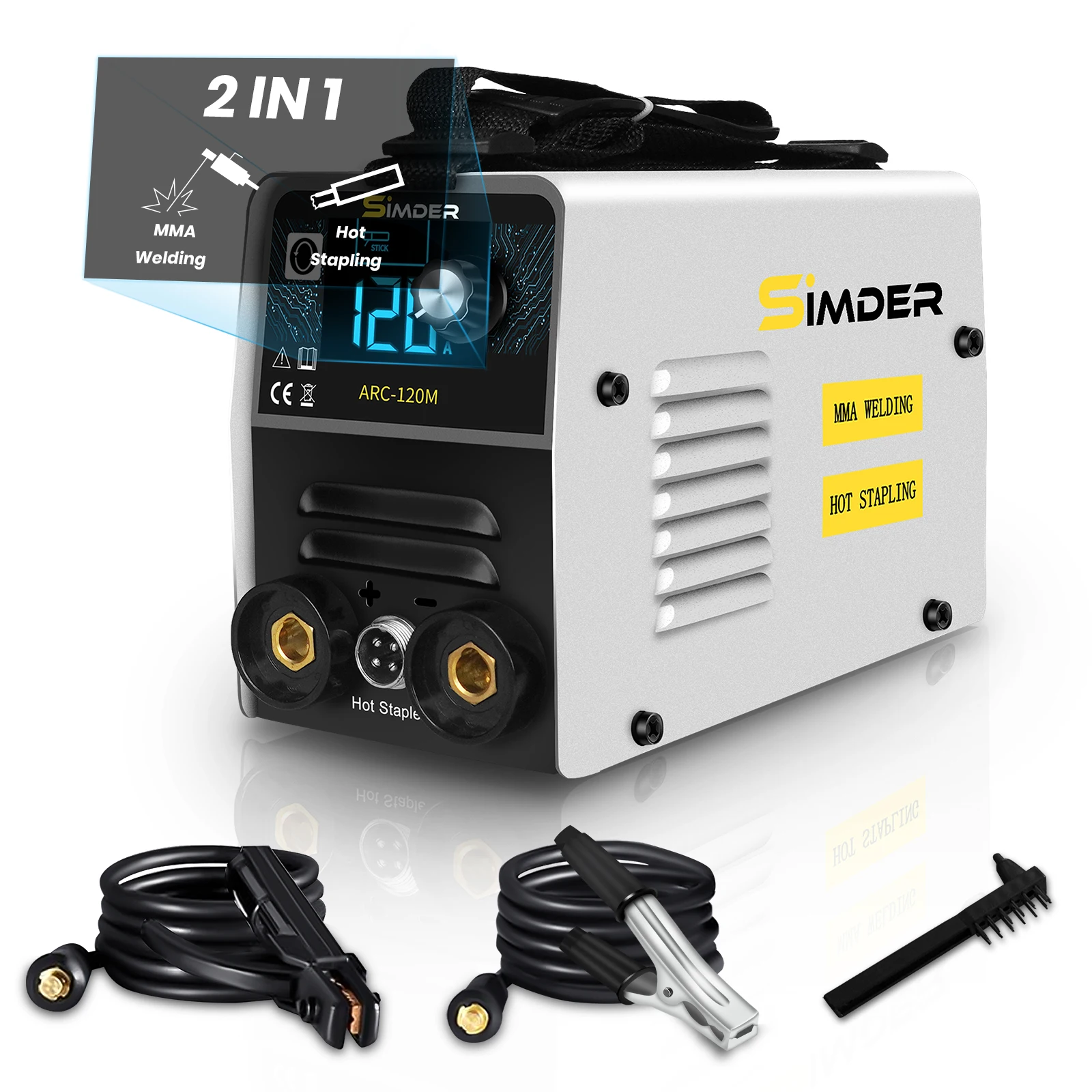 SSIMDER Stick Welder Plastic Welder 2 in 1 Welding Machine ARC-120M 110V MMA ARC Machine dc Inverter with Digital