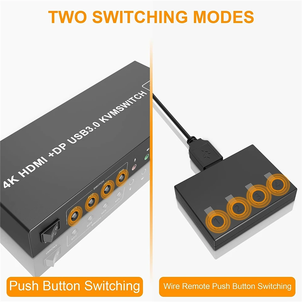 コンピューター4台、モニター2台、USB 3.0、HDMI KVMスイッチ Amazon.co.jp: 4 ポート USB 3.0 HDMI デュアル モニター KVMスイッチ