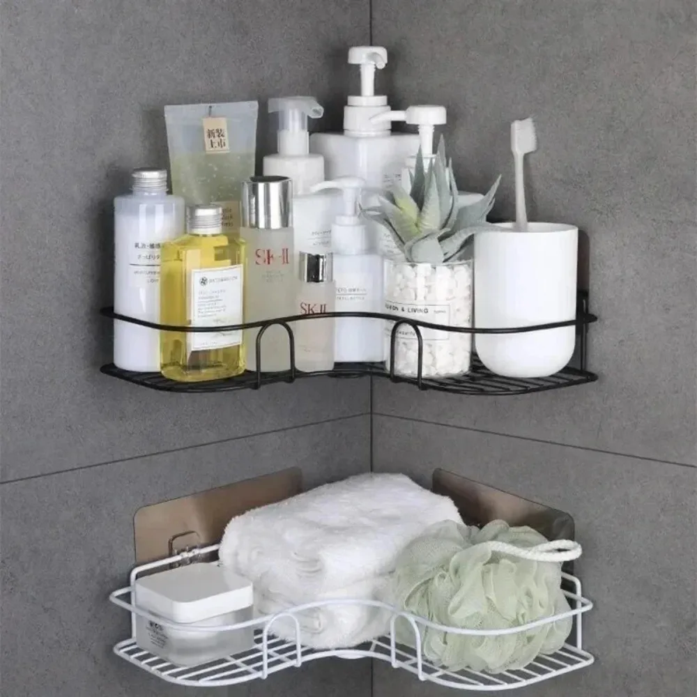 Bathroom Shelf Rack Bathroom Shelf Wall Shelf Organizer Bathroom Storage Rack Storage Rack Wall Shelf 1PCS Bathroom Shower Shelf No-Drill Metal Corner Racks Home Shelf Shower Storage Bracket Organization Hanger