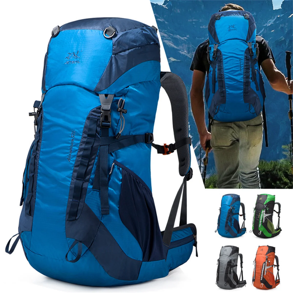 

Large 50L Travel Bag Camping Backpack Hiking Army Climbing Bags Mountaineering Sport Bag Outdoor Shoulder Rucksack Men Women