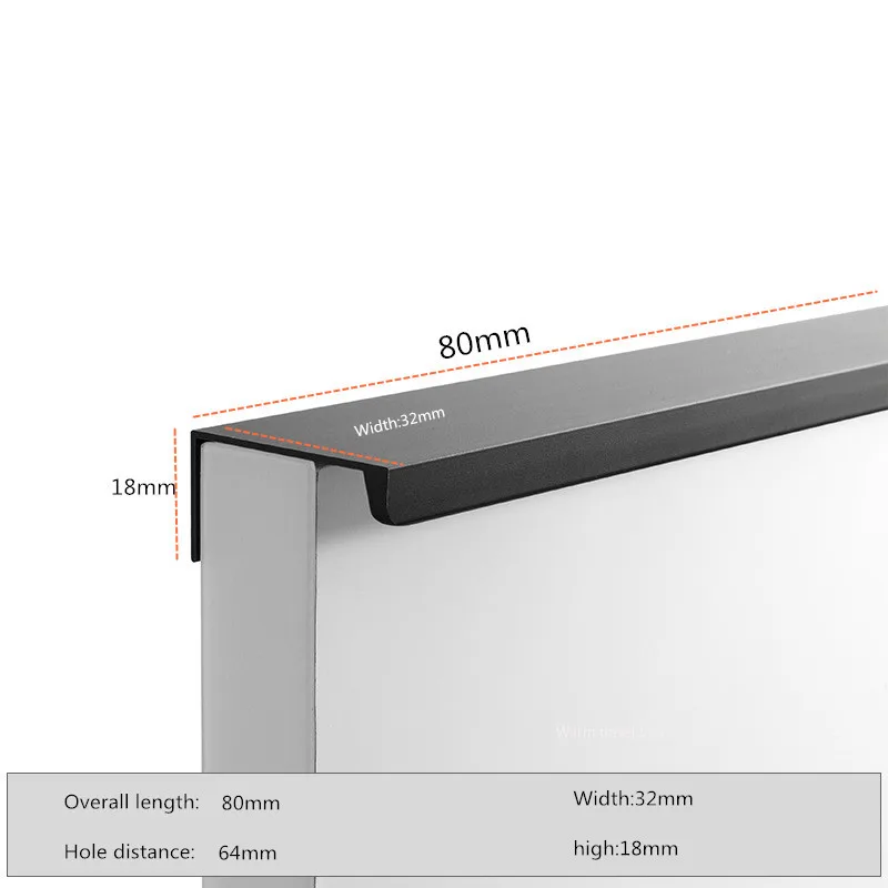 Sleek Black and Gold Aluminum Alloy Cabinet and Drawer Handles