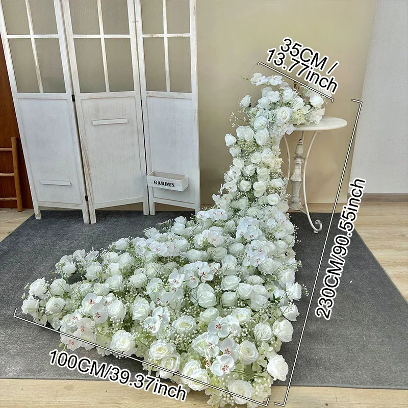 Babysbreath 장미 조화 웨딩 장식, 러너 꽃 줄, 꽃꽂이 테이블 센터피스 플라워 볼, 럭셔리
