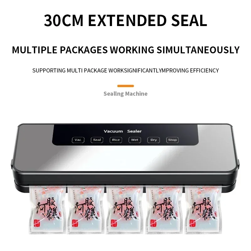 Electric Vacuum Sealer Packaging Machine Kitchen Food Saver Bags Commercial Vacuum Food 30cm Sealing for Home Packaging Supplies 5
