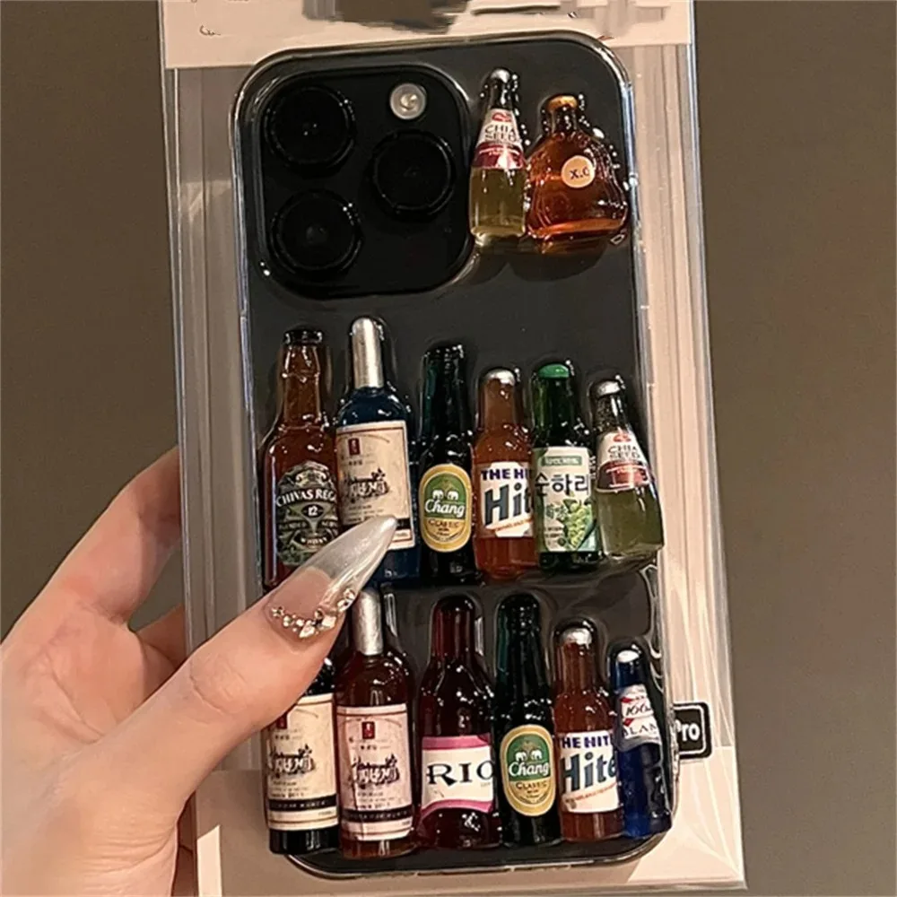 Acrylic Transparent Liquor Bottle Design Phone Case - Creative & Funny Drink Gift