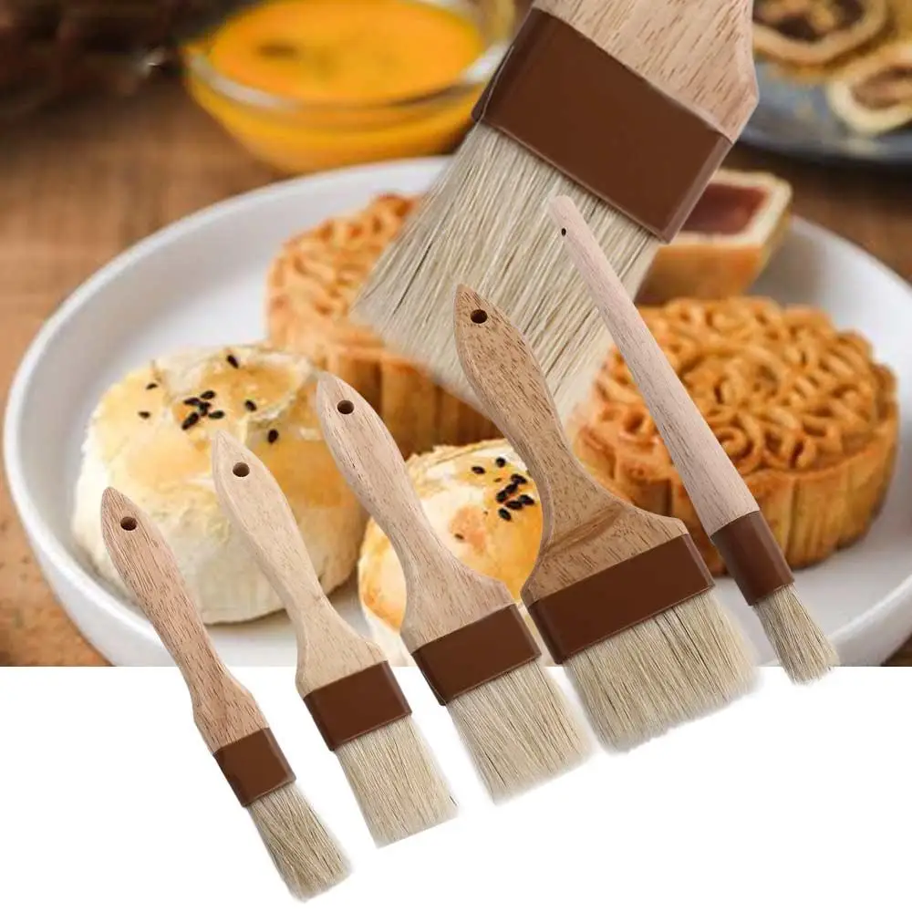 Description Picture 2 of itemKitchen Cooking Brushes Barbecue Oil Brush Wooden Handle Bristle Brushes Flat Pastry Baking Brush