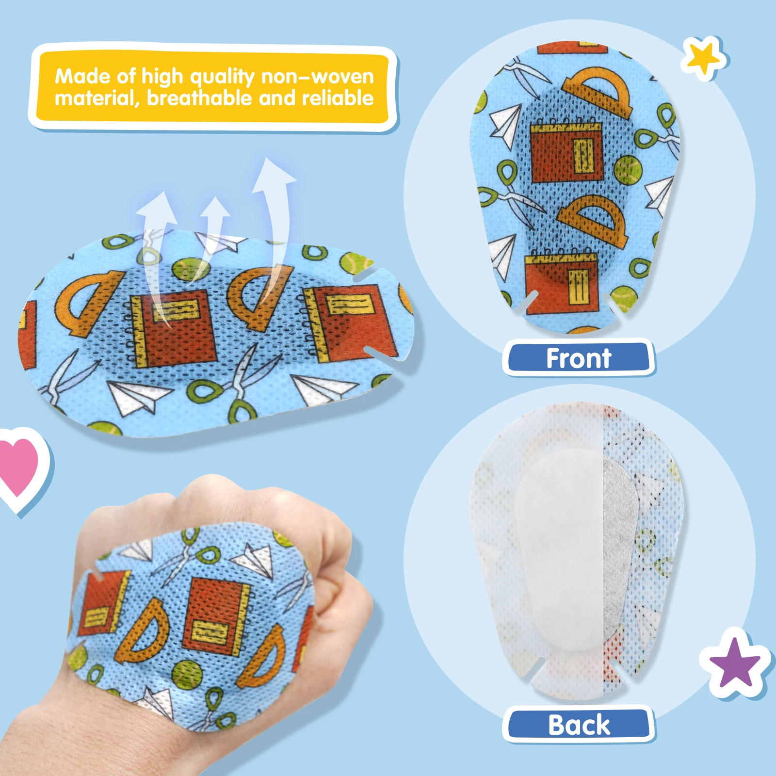 30pcs Kinder Augenklappen Cartoon Kleber atmungsaktiv Amblyopie Bandage Amblyopie schützen Sehkraft für Mädchen Junge sterile Augen polster heiß – Detail 9