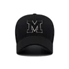 Brand New M Letter Gold Thread Embroidery Elastic Pineapple Cloth Material Thick and Durable High Quality Baseball Cap 3