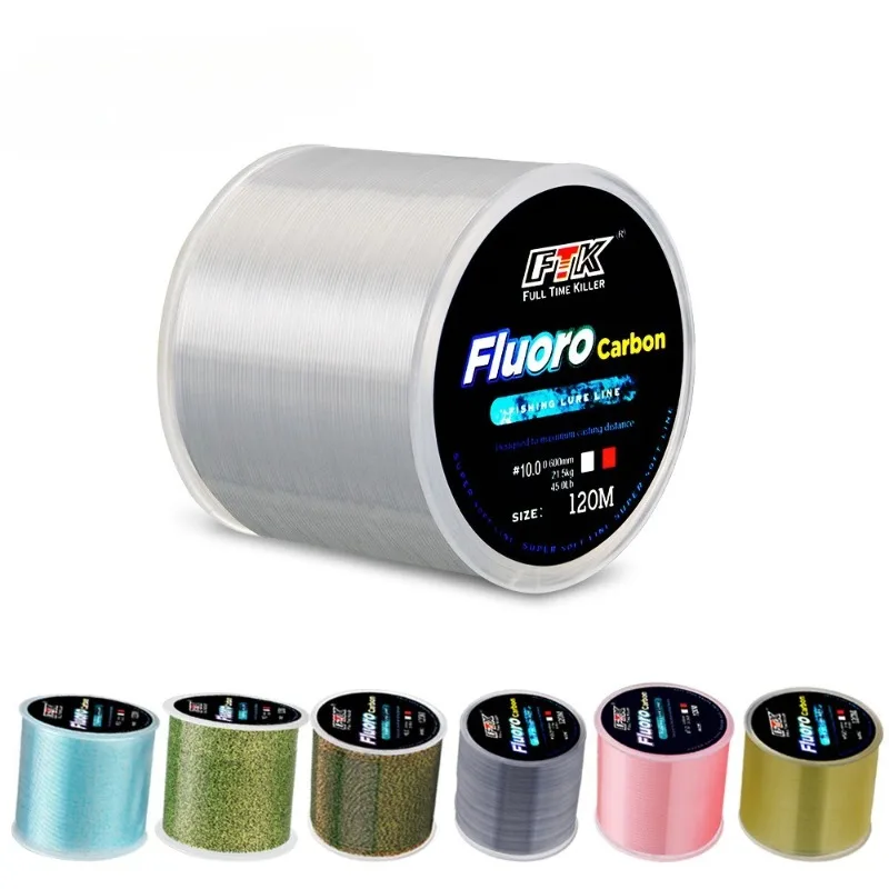 

120m Invisible Fishing Line Speckle Fluorocarbon Coating Fishing Line 0.20mm-0.60mm 7.15LB-45LB Super Strong Spotted Line