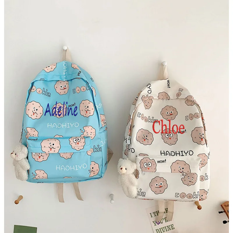 

Large Capacity Backpack For College Students, Personalized Embroidered Name For High School Girls Backpack, Simple Solid Color